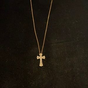 Effy 14K Rose Gold Espresso & White Diamond Cross Pendant